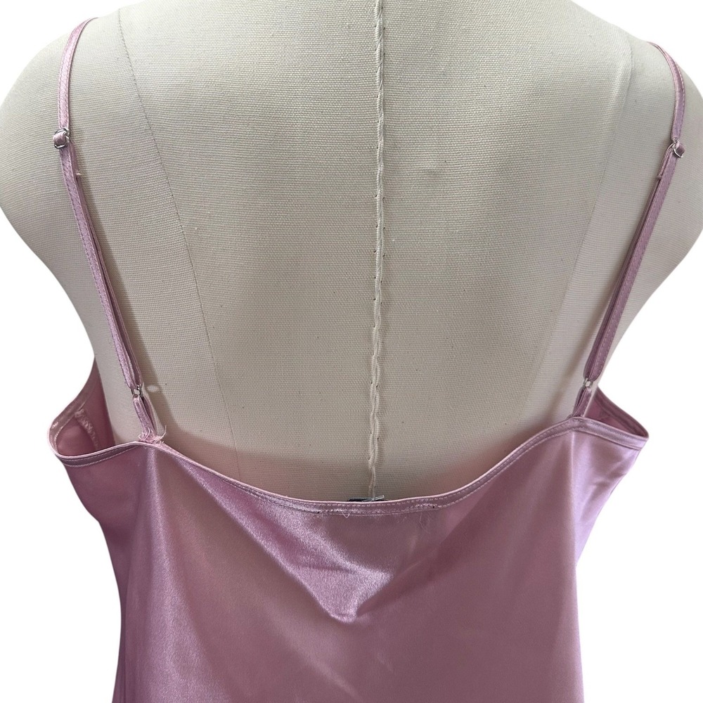 Jones New York Nightgown Womens Large Pink Satin Floral Embroidered Slip Dress - Picture 11 of 13